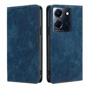 For Infinix Note 30 5G RFID Anti-theft Brush Magnetic Leather Phone Case(Blue)