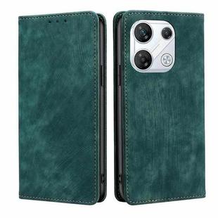 For For Infinix GT 10 Pro 5G RFID Anti-theft Brush Magnetic Leather Phone Case(Green)