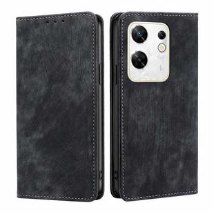 For Infinix Zero 30 4G RFID Anti-theft Brush Magnetic Leather Phone Case(Black)