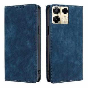 For Infinix Note 40 Pro 5G RFID Anti-theft Brush Magnetic Leather Phone Case(Blue)