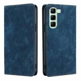 For Infinix Hot 50 4G RFID Anti-theft Brush Magnetic Leather Phone Case(Blue)