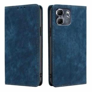 For Infinix Hot 50i RFID Anti-theft Brush Magnetic Leather Phone Case(Blue)