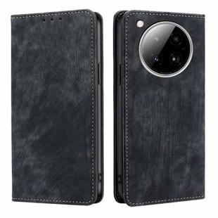 For Infinix Zero 40 4G RFID Anti-theft Brush Magnetic Leather Phone Case(Black)