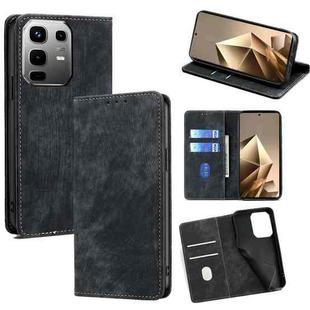 For Infinix Note 50 4G RFID Anti-theft Brush Magnetic Leather Phone Case(Black)