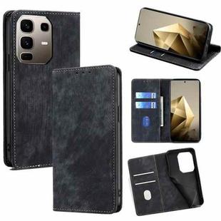 For Infinix Note 50 Pro+ 5G RFID Anti-theft Brush Magnetic Leather Phone Case(Black)