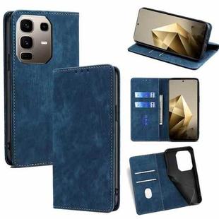 For Infinix Note 50 Pro+ 5G RFID Anti-theft Brush Magnetic Leather Phone Case(Blue)