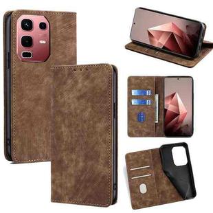 For Infinix Note 50s 5G RFID Anti-theft Brush Magnetic Leather Phone Case(Brown)