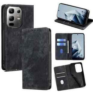 For Infinix Note 50x 5G RFID Anti-theft Brush Magnetic Leather Phone Case(Black)