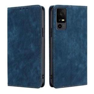 For TCL 40 XE 5G / 40X 5G T601D RFID Anti-theft Brush Magnetic Leather Phone Case(Blue)