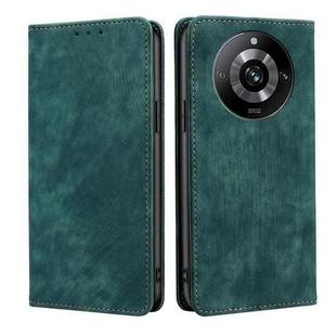 For Realme 11 Pro / 11 Pro+ 5G RFID Anti-theft Brush Magnetic Leather Phone Case(Green)