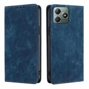 For Realme C61 4G RFID Anti-theft Brush Magnetic Leather Phone Case(Blue)