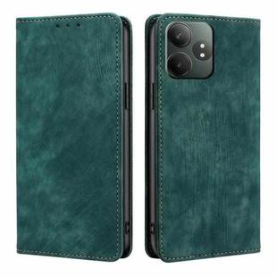 For Realme GT Neo6 SE RFID Anti-theft Brush Magnetic Leather Phone Case(Green)