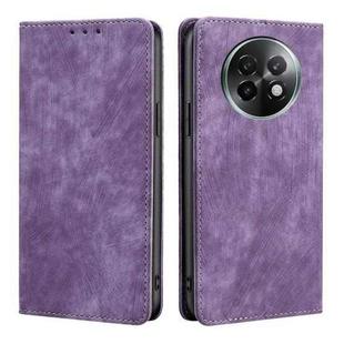 For Realme 13 Pro 5G RFID Anti-theft Brush Magnetic Leather Phone Case(Purple)