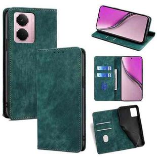 For Realme P3 Pro 5G Global RFID Anti-theft Brush Magnetic Leather Phone Case(Green)