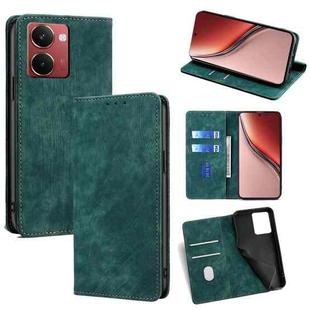 For Realme P3 Ultra 5G RFID Anti-theft Brush Magnetic Leather Phone Case(Green)