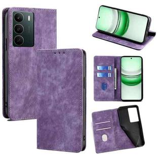 For Realme C71 4G RFID Anti-theft Brush Magnetic Leather Phone Case(Purple)