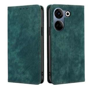 For Tecno Camon 20 Pro 4G RFID Anti-theft Brush Magnetic Leather Phone Case(Green)