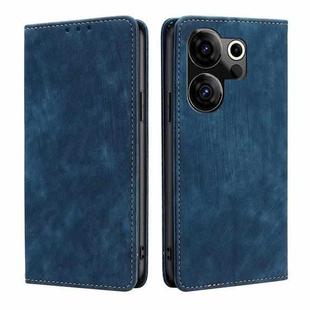 For Tecno Camon 20 Premier 5G RFID Anti-theft Brush Magnetic Leather Phone Case(Blue)