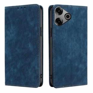 For Tecno Pova 6 Pro 5G RFID Anti-theft Brush Magnetic Leather Phone Case(Blue)