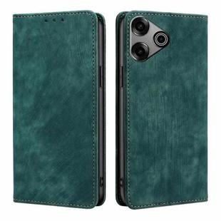 For Tecno Pova 6 Pro 5G RFID Anti-theft Brush Magnetic Leather Phone Case(Green)