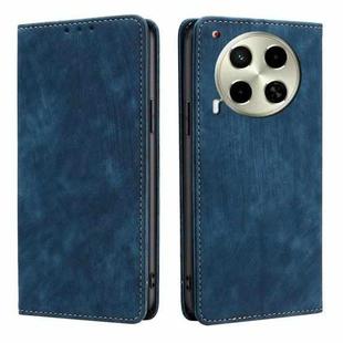 For Tecno Camon 30 RFID Anti-theft Brush Magnetic Leather Phone Case(Blue)