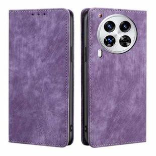 For Tecno Camon 30 Premier 5G RFID Anti-theft Brush Magnetic Leather Phone Case(Purple)