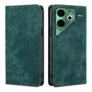 For Tecno Pova 6 Neo 4G RFID Anti-theft Brush Magnetic Leather Phone Case(Green)