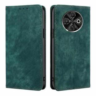 For Tecno Spark 30C 4G RFID Anti-theft Brush Magnetic Leather Phone Case(Green)