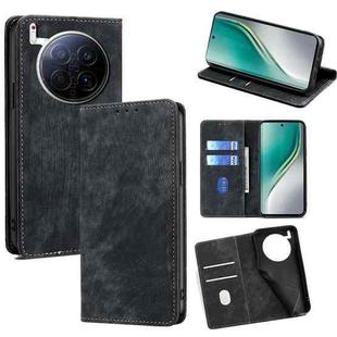 For Tecno Camon 40 Premier 5G RFID Anti-theft Brush Magnetic Leather Phone Case(Black)
