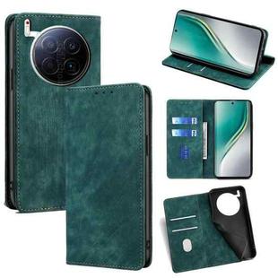 For Tecno Camon 40 Premier 5G RFID Anti-theft Brush Magnetic Leather Phone Case(Green)
