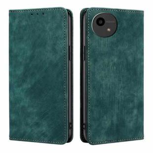 For Sharp Aquos Wish4 RFID Anti-theft Brush Magnetic Leather Phone Case(Green)