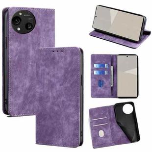 For Sharp Aquos R10 RFID Anti-theft Brush Magnetic Leather Phone Case(Purple)