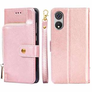 For CUBOT P60 Zipper Bag Leather Phone Case(Rose Gold)