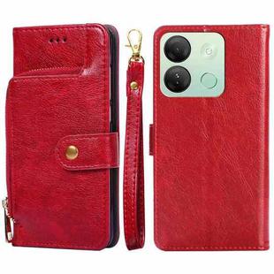 For Infinix Smart 7 HD Zipper Bag Leather Phone Case(Red)