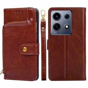 For Infinix Note 30 VIP 5G Zipper Bag Leather Phone Case(Brown)