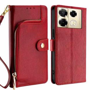 For Infinix Note 40 Pro 4G Zipper Bag Leather Phone Case(Red)