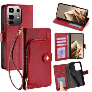 For Infinix Note 50 4G Zipper Bag Leather Phone Case(Red)
