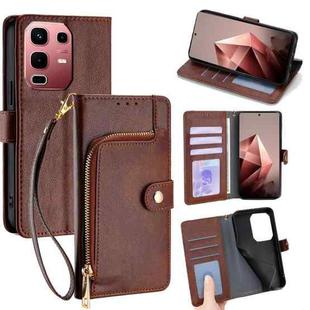 For Infinix Note 50s 5G Zipper Bag Leather Phone Case(Brown)