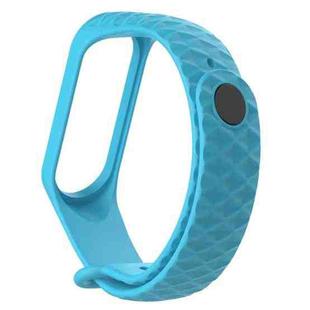 For Xiaomi 3 / 4 Strap Diamond Texture Silicone Watch Band, Belt Length：23cm(Light Blue)