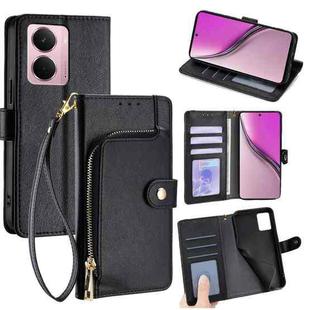 For Realme P3 Pro 5G Global Zipper Bag Leather Phone Case(Black)