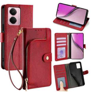 For Realme P3 Pro 5G Global Zipper Bag Leather Phone Case(Red)