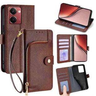 For Realme P3 Ultra 5G Zipper Bag Leather Phone Case(Brown)