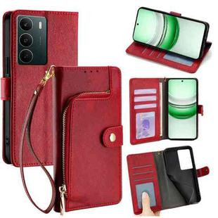 For Realme C71 4G Zipper Bag Leather Phone Case(Red)