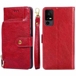 For TCL 40 XE 5G / 40X 5G T601D Zipper Bag Leather Phone Case(Red)