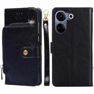 For Tecno Camon 20 Pro 4G Zipper Bag Leather Phone Case(Black)