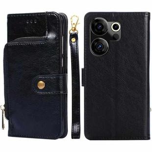 For Tecno Camon 20 Premier 5G Zipper Bag Leather Phone Case(Black)