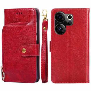 For Tecno Camon 20 Premier 5G Zipper Bag Leather Phone Case(Red)