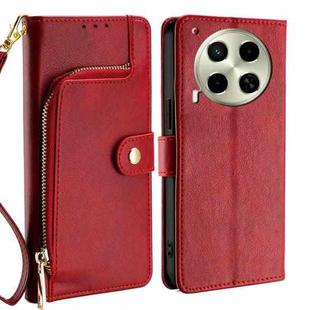 For Tecno Camon 30 Zipper Bag Leather Phone Case(Red)