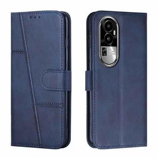 For OPPO Reno10 Pro+ Stitching Calf Texture Buckle Leather Phone Case(Blue)