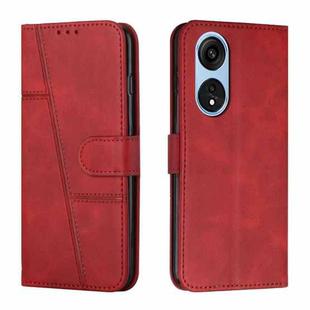 For OPPO A1 Pro/Reno8 T 5G Global Stitching Calf Texture Buckle Leather Phone Case(Red)